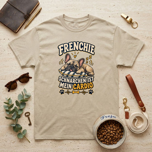 Frenchie – Schnarchen ist mein Cardio – Unisex T-Shirt