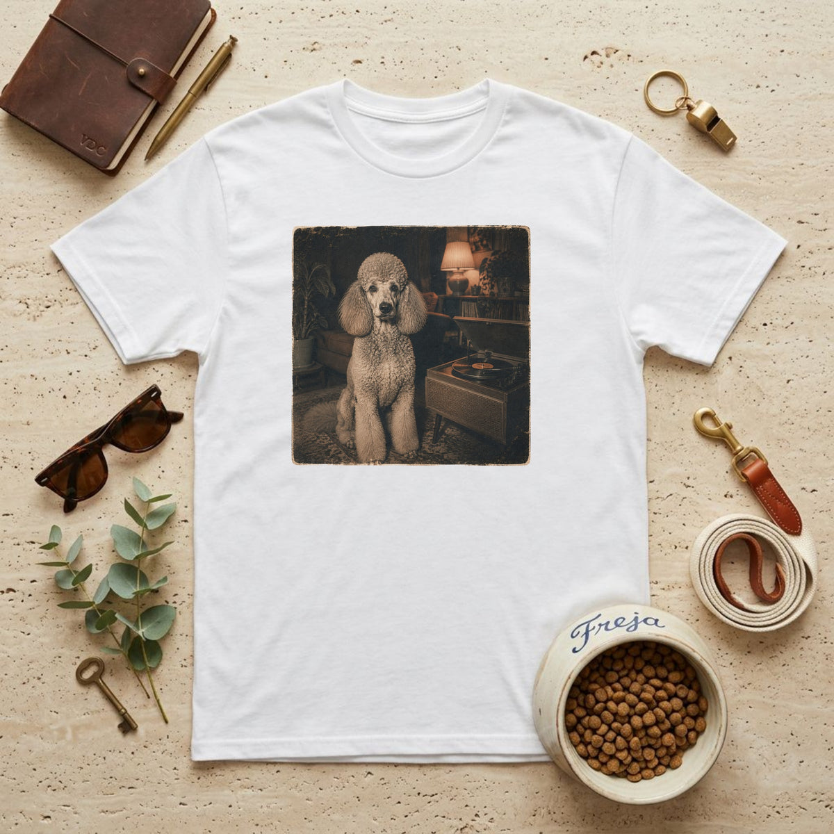 Pudel und Vinyl – Unisex T-Shirt