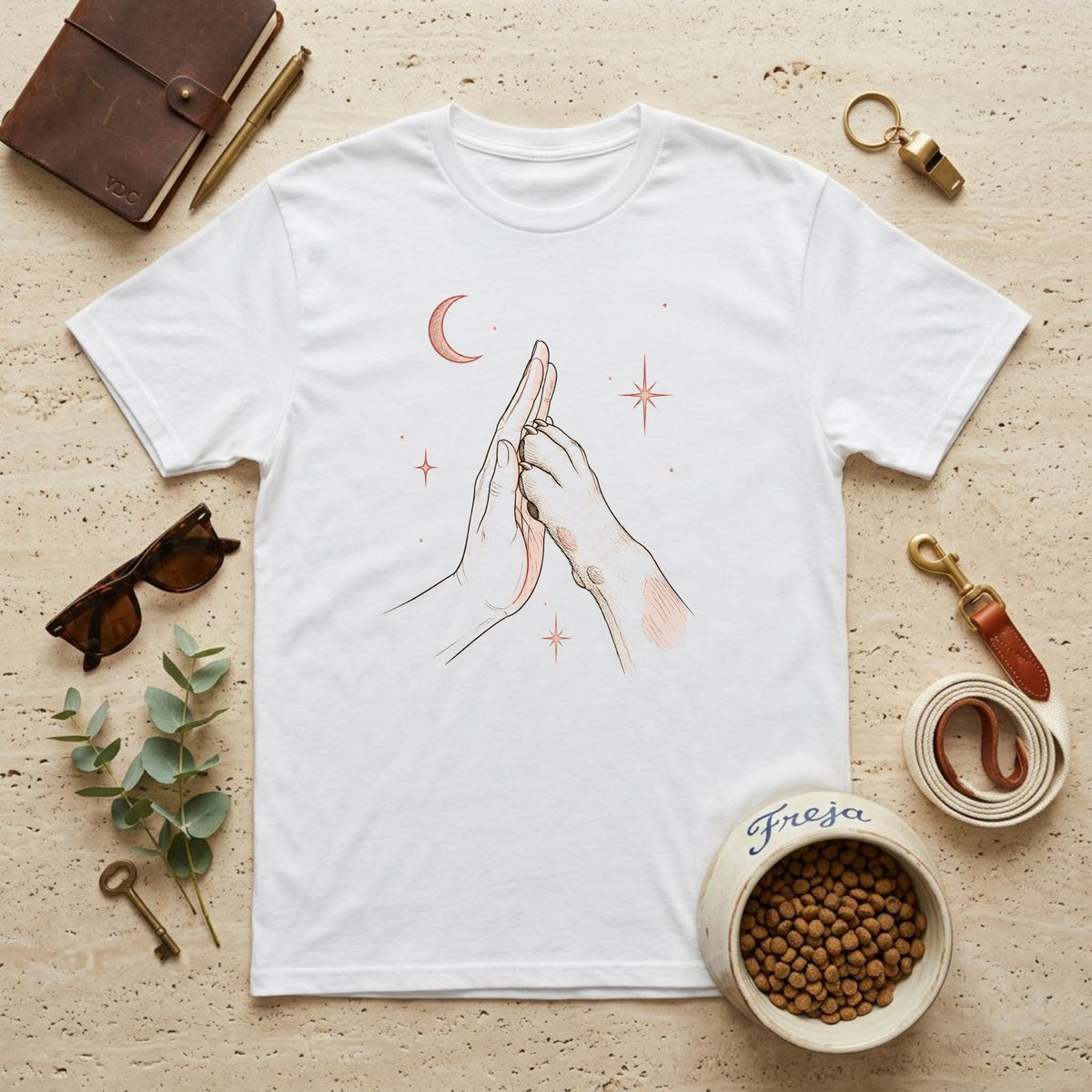 High Five – Hand und Pfote – Unisex T-Shirt