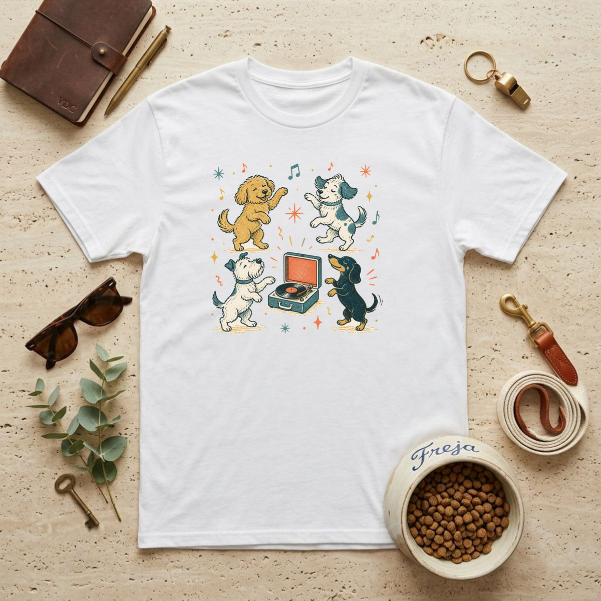 Hunde auf der Tanzfläche – Unisex T-Shirt