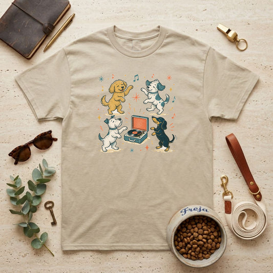 Hunde auf der Tanzfläche – Unisex T-Shirt