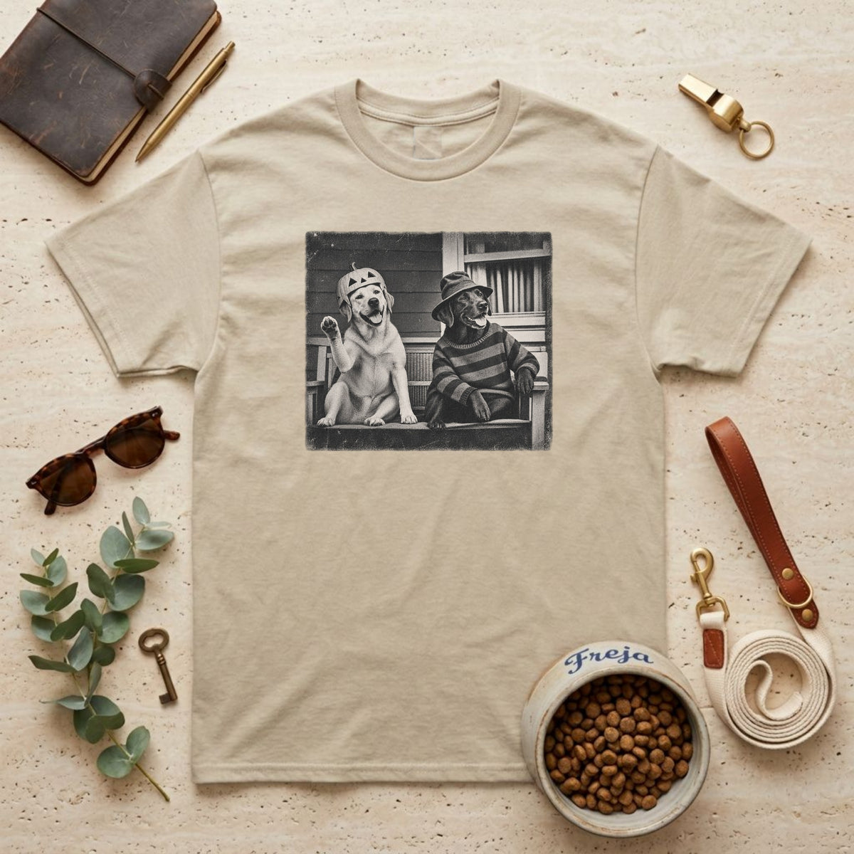Gruselfreunde auf der Veranda – Unisex T-Shirt
