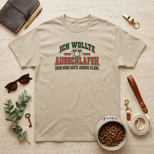 Ich wollte ausschlafen – Varsity Unisex T-Shirt