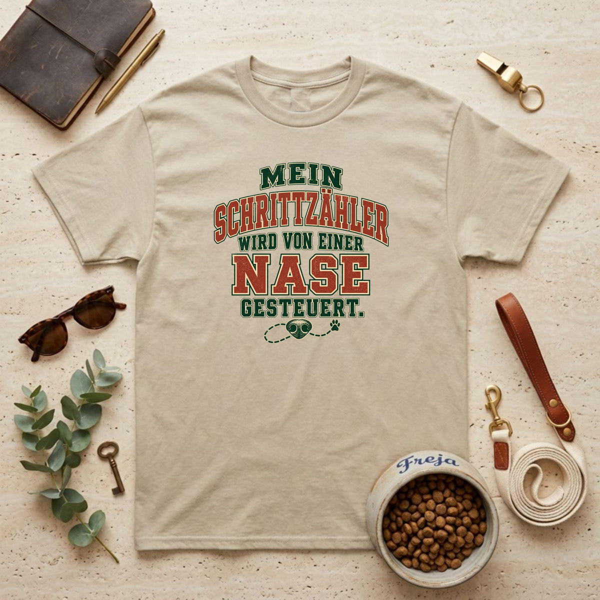 Von einer Nase gesteuert – Varsity Unisex T-Shirt