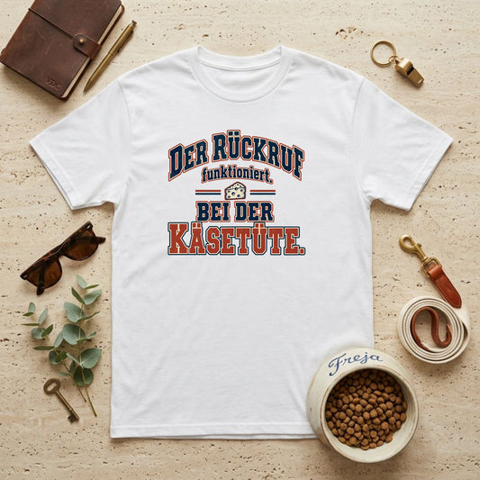Rückruf bei der Käsetüte – Varsity Unisex T-Shirt