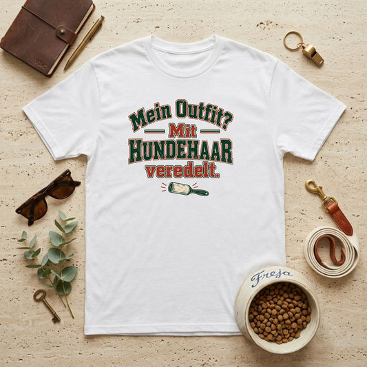 Mit Hundehaar veredelt – Varsity Unisex T-Shirt