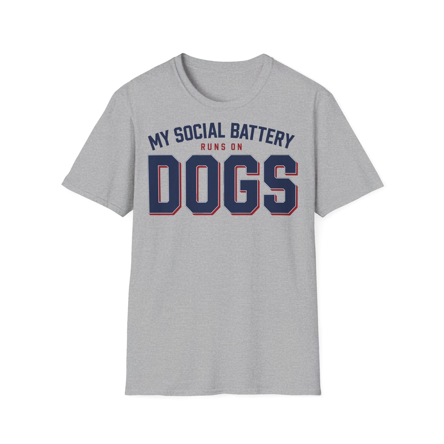 My Social Battery Runs On Dogs T-Shirt — Funny Dog Lover Tee