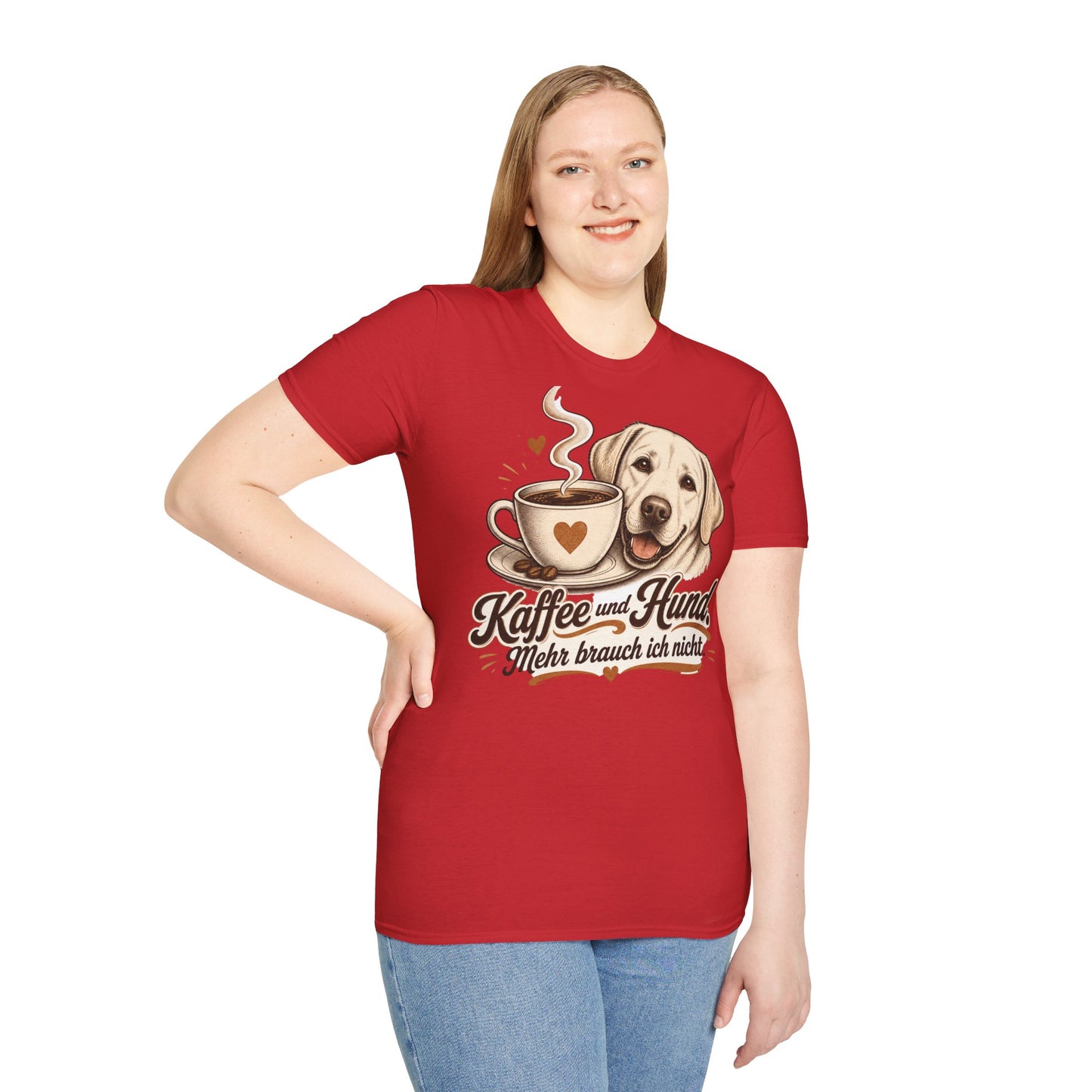 Kaffee und Hund T-Shirt — "Kaffee und Hund, mehr brauch ich nicht"