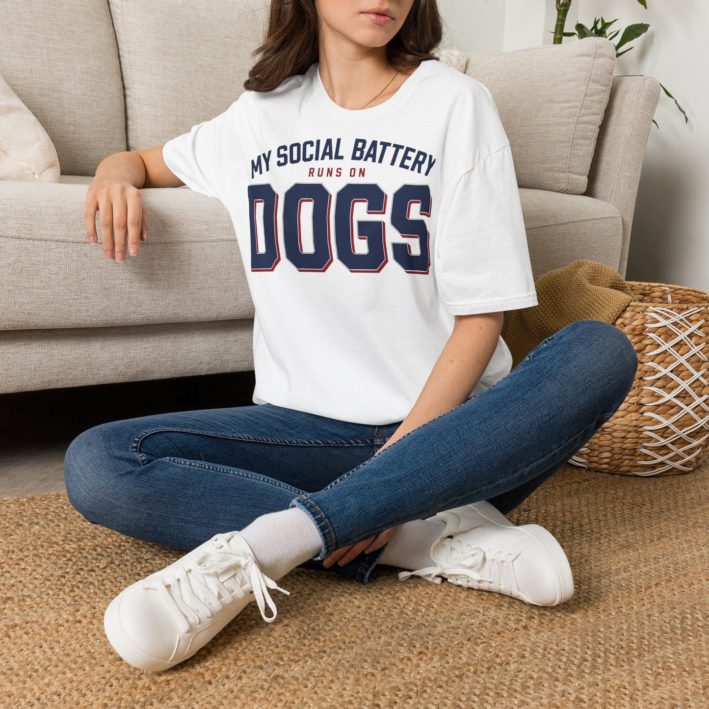 My Social Battery Runs On Dogs T-Shirt — Funny Dog Lover Tee