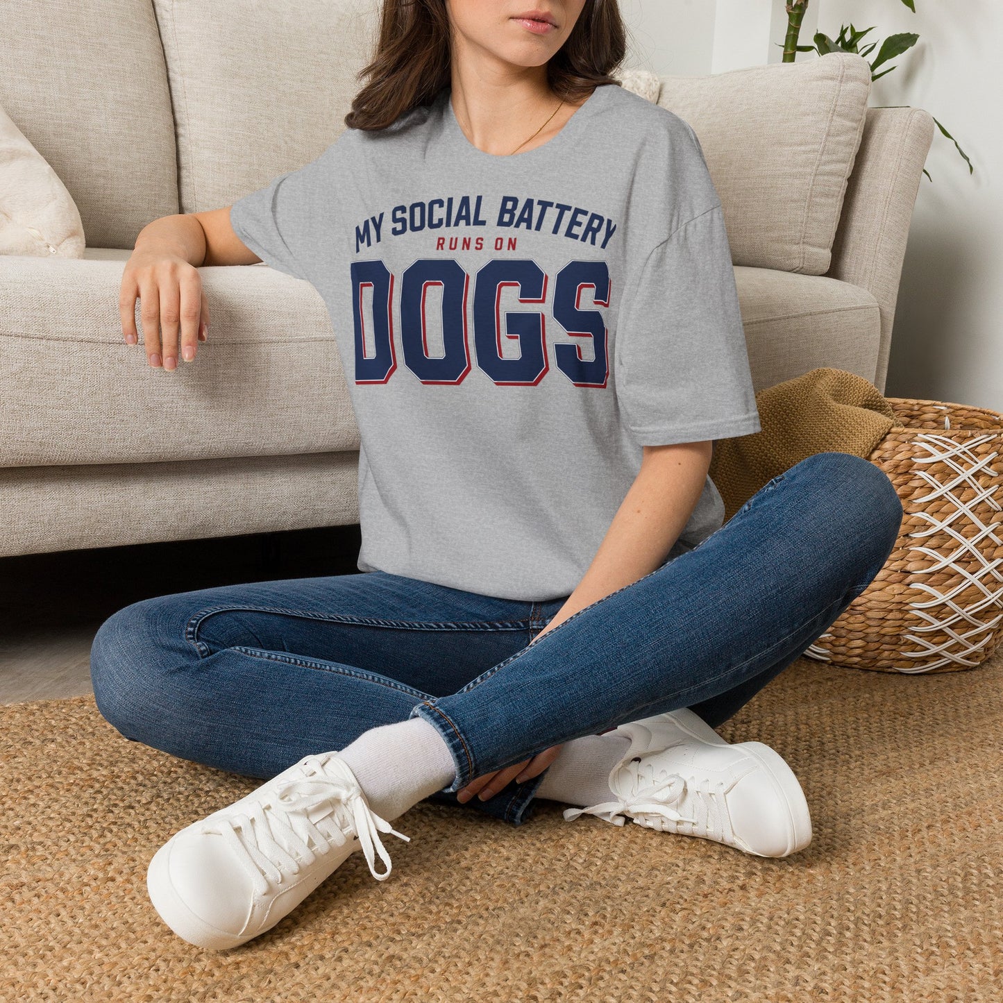 My Social Battery Runs On Dogs T-Shirt — Funny Dog Lover Tee