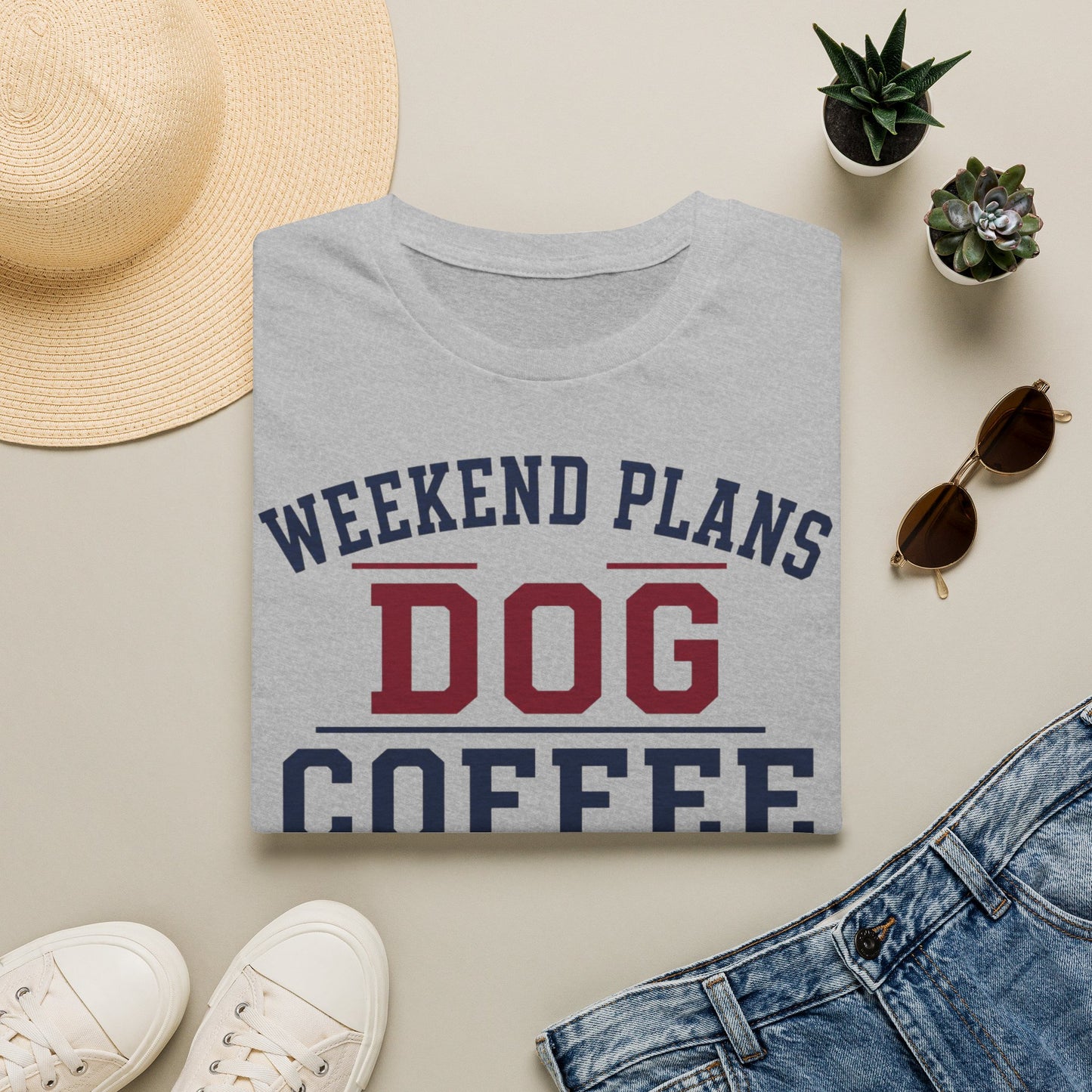 Dog Coffee Repeat T-Shirt — Weekend Plans Graphic Tee for Dog Lovers