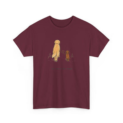 Dog Friends T-Shirt — "Best Walks Are Shared" Illustration Tee
