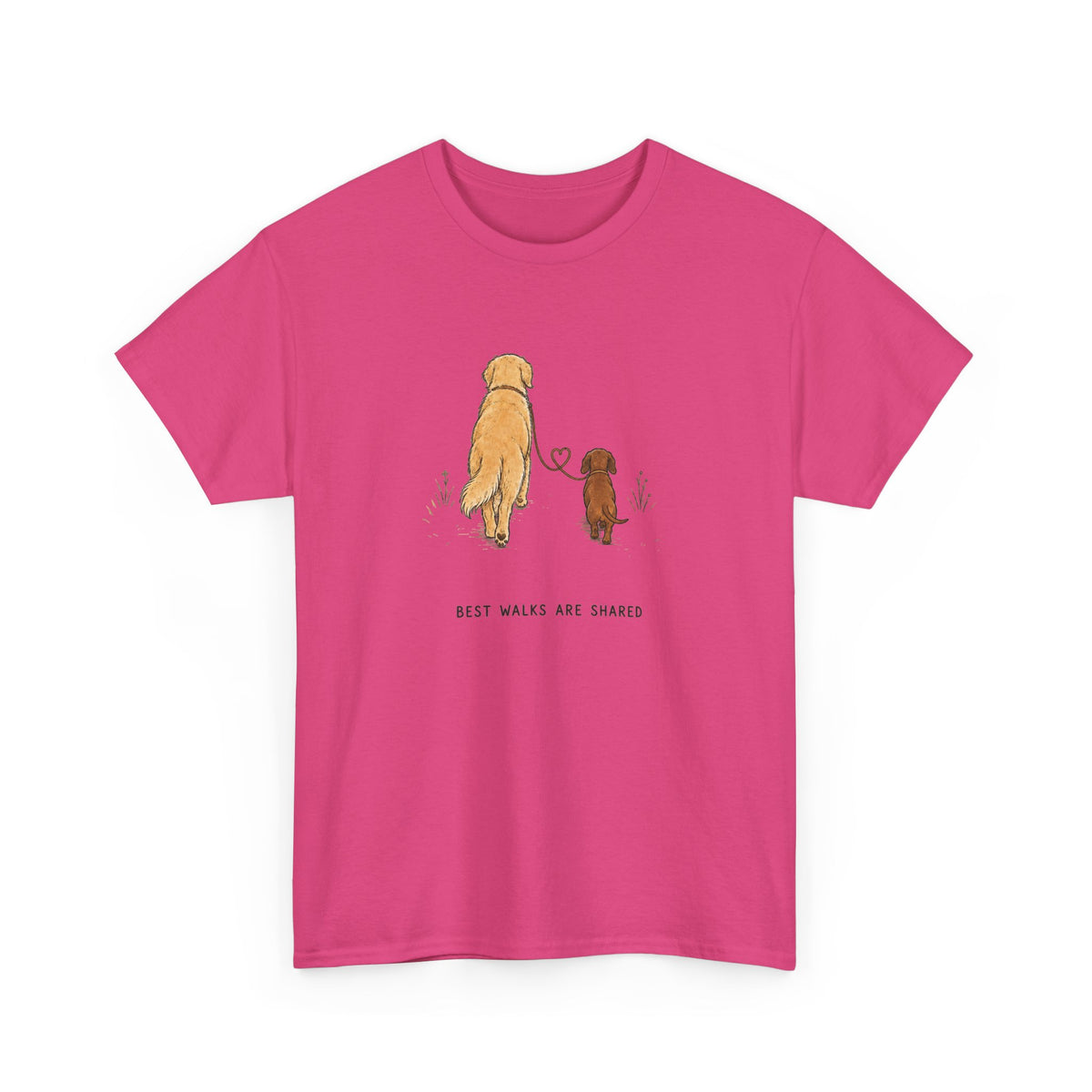 Dog Friends T-Shirt — "Best Walks Are Shared" Illustration Tee