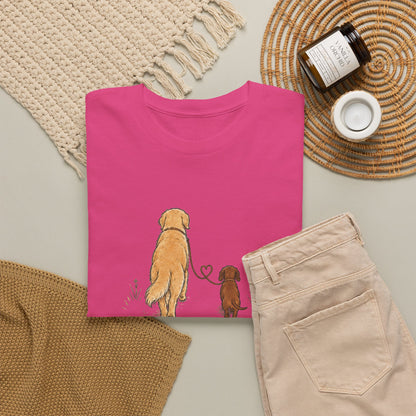 Dog Friends T-Shirt — "Best Walks Are Shared" Illustration Tee