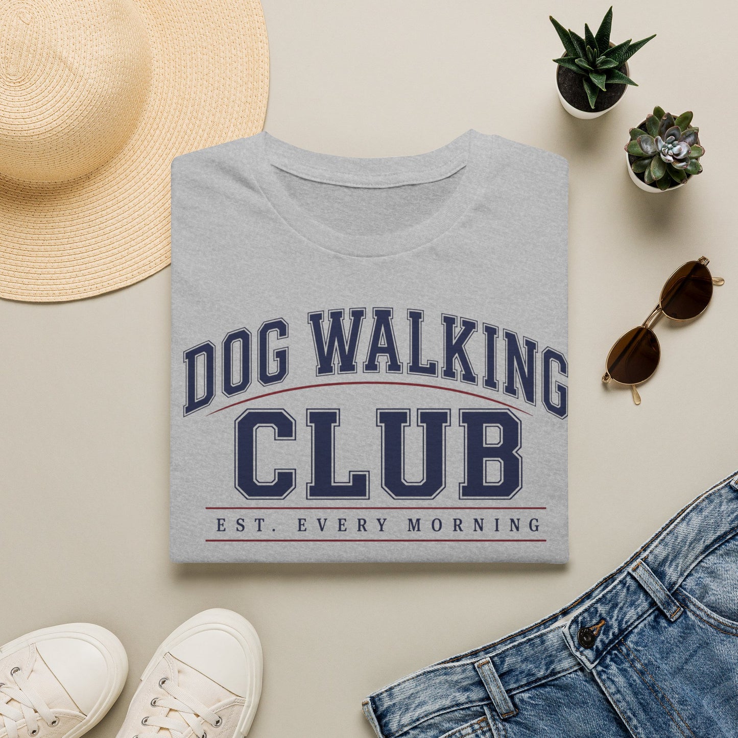 Dog Walking Club T-Shirt — "Est. Every Morning" Casual Tee for Dog Lovers