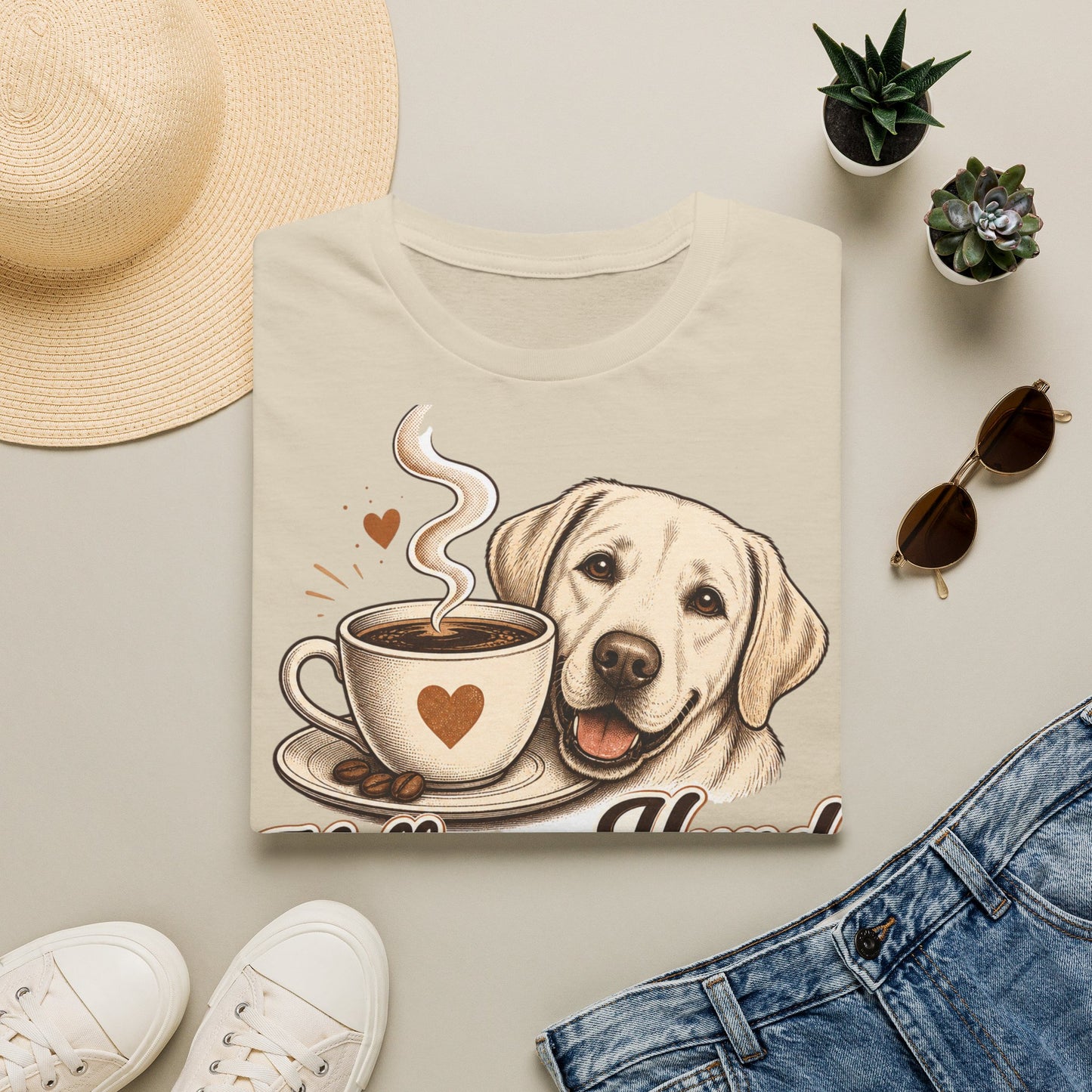 Coffee and Dog T-Shirt — "Kaffee und Hund, mehr brauch ich nicht"