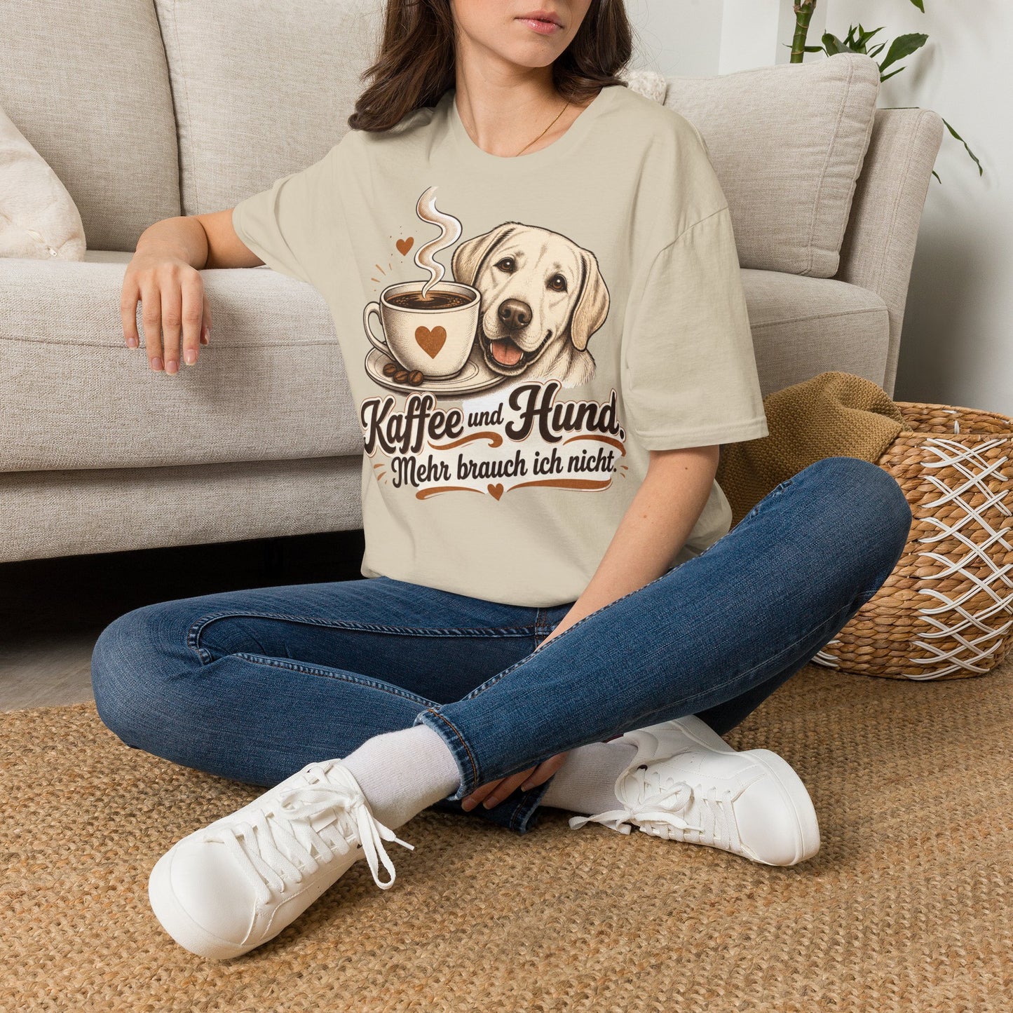 Coffee and Dog T-Shirt — "Kaffee und Hund, mehr brauch ich nicht"