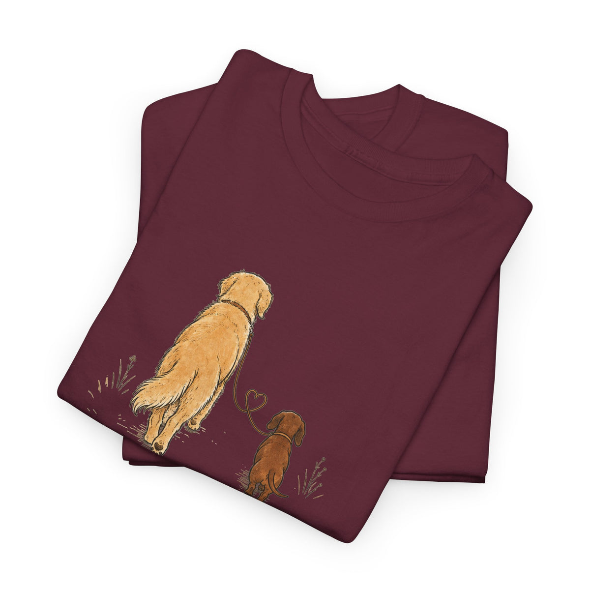 Dog Friends T-Shirt — "Best Walks Are Shared" Illustration Tee