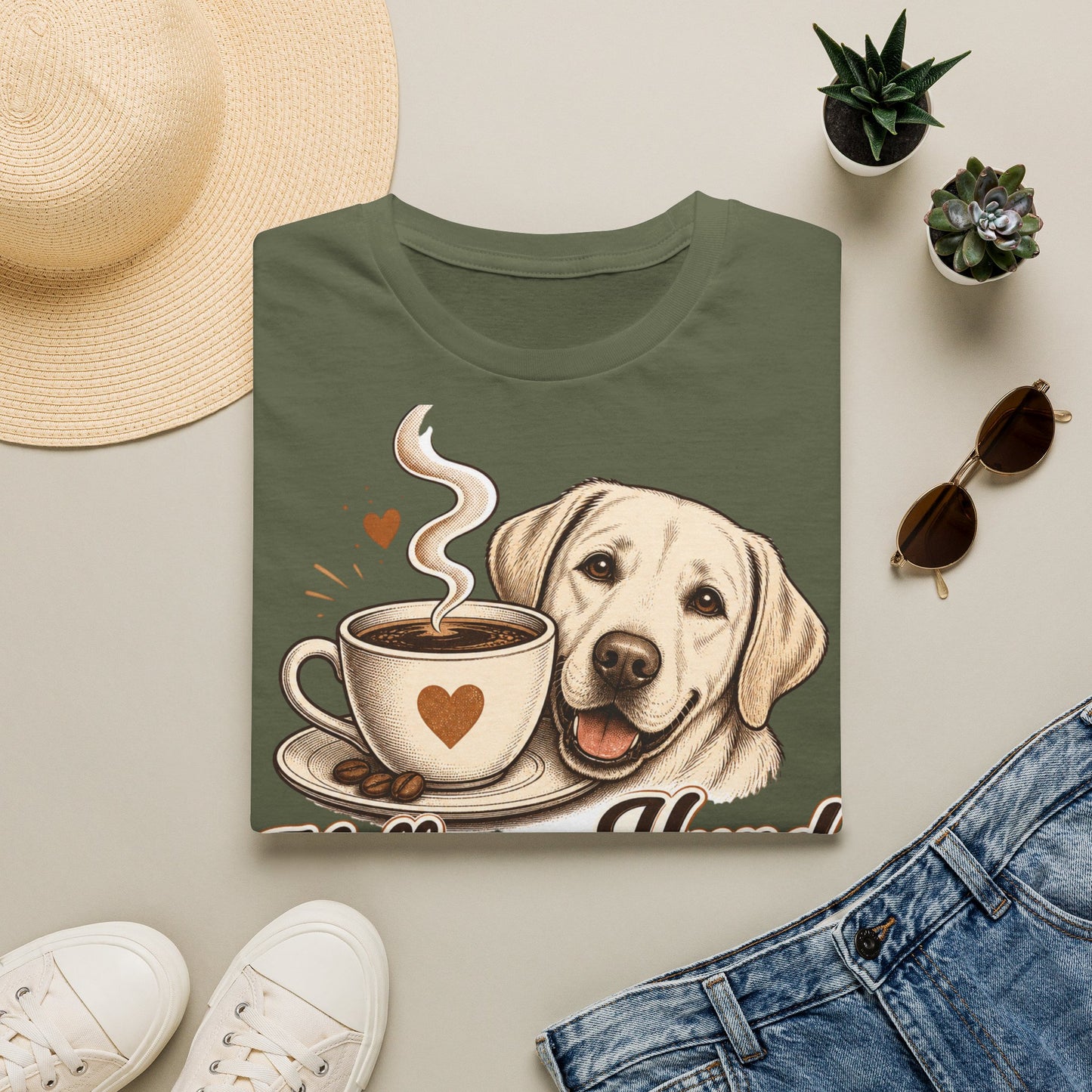 Coffee and Dog T-Shirt — "Kaffee und Hund, mehr brauch ich nicht"