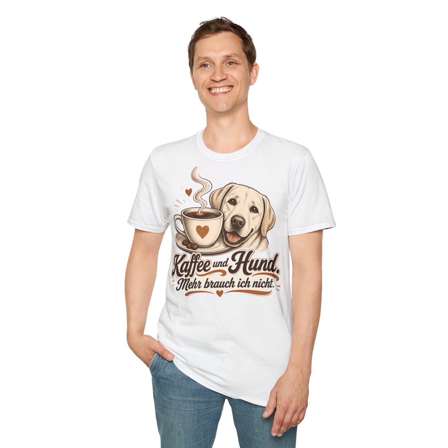 Kaffee und Hund T-Shirt — "Kaffee und Hund, mehr brauch ich nicht"