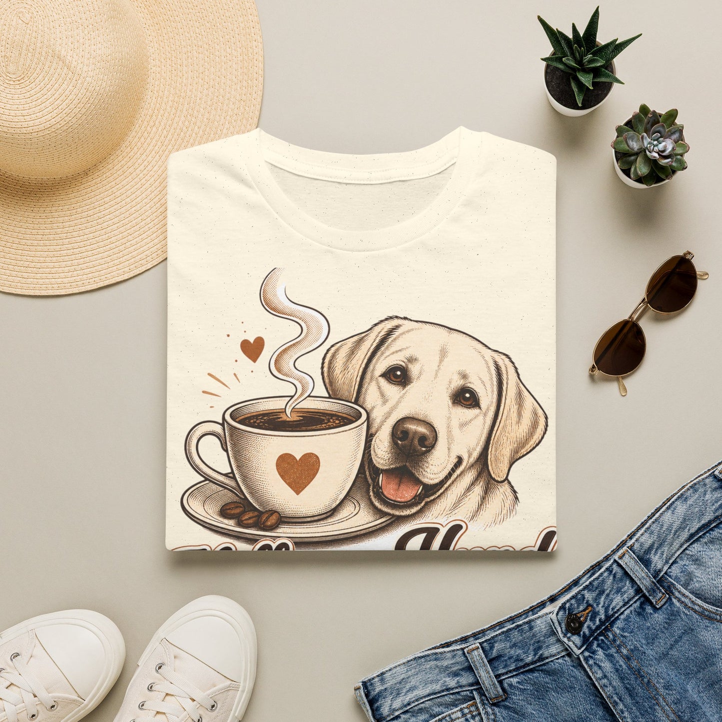 Coffee and Dog T-Shirt — "Kaffee und Hund, mehr brauch ich nicht"