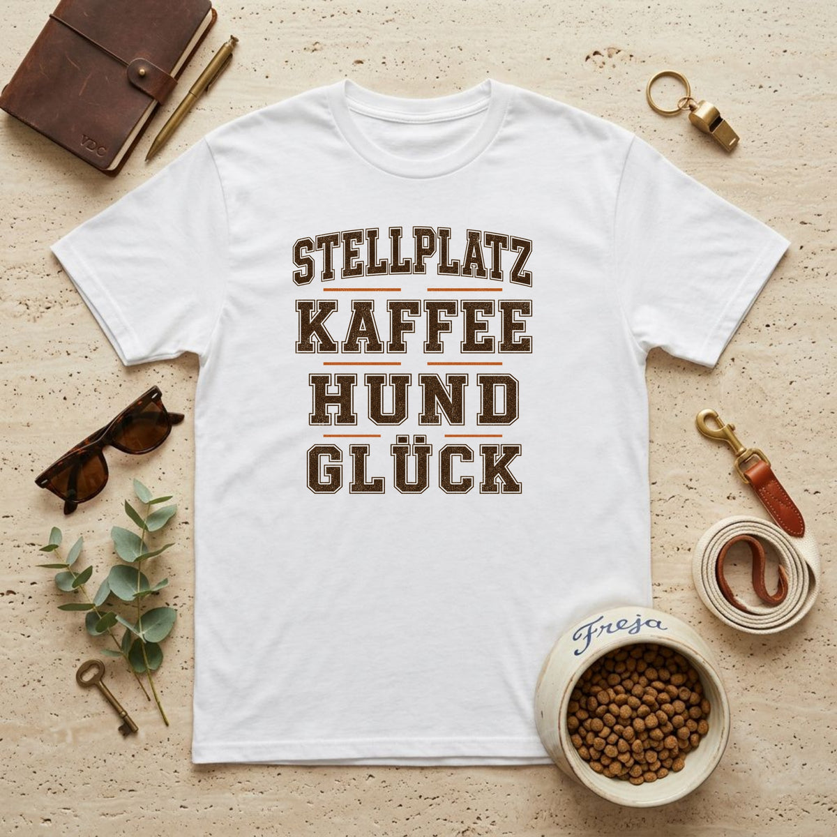 Stellplatz Kaffee Hund Glück – Unisex T-Shirt