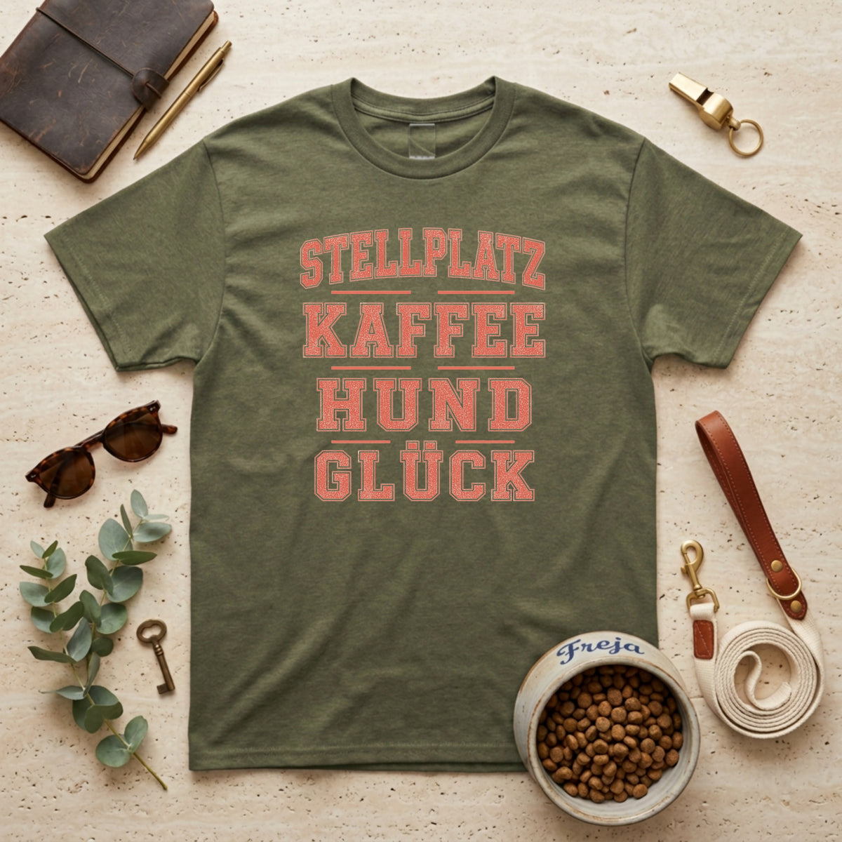 Stellplatz Kaffee Hund Glück – Unisex T-Shirt