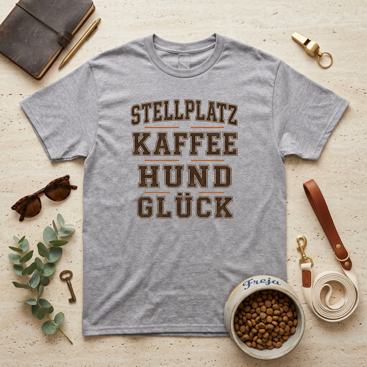 Stellplatz Kaffee Hund Glück – Unisex T-Shirt