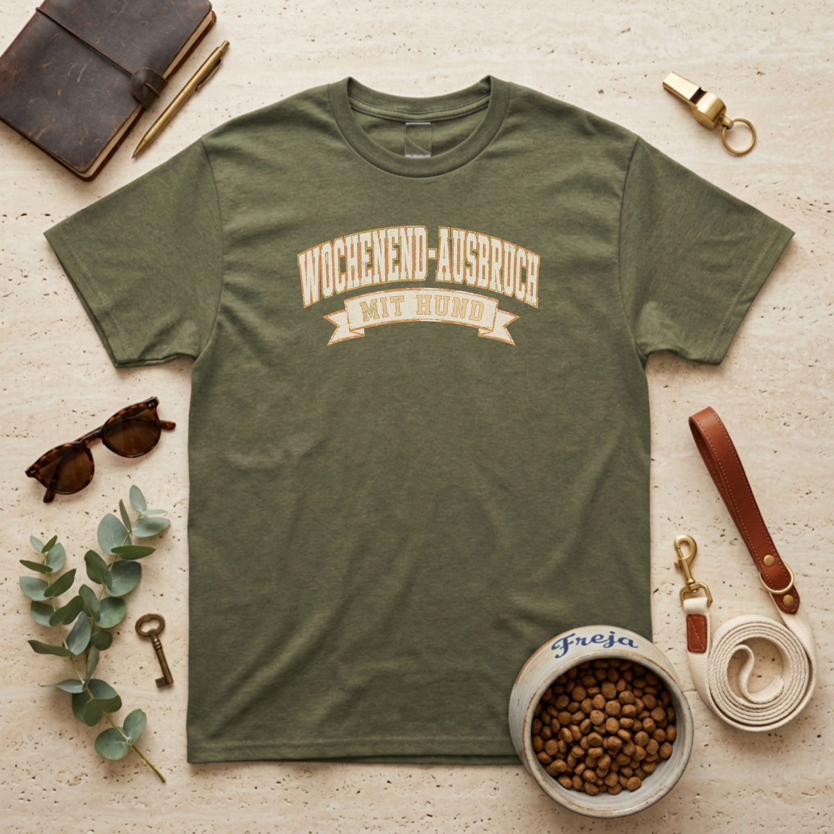 Wochenend-Ausbruch mit Hund – Unisex T-Shirt