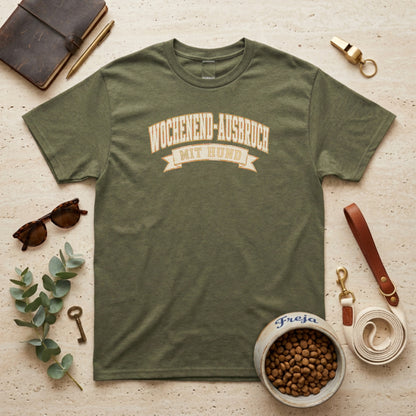 Wochenend-Ausbruch mit Hund – Unisex T-Shirt
