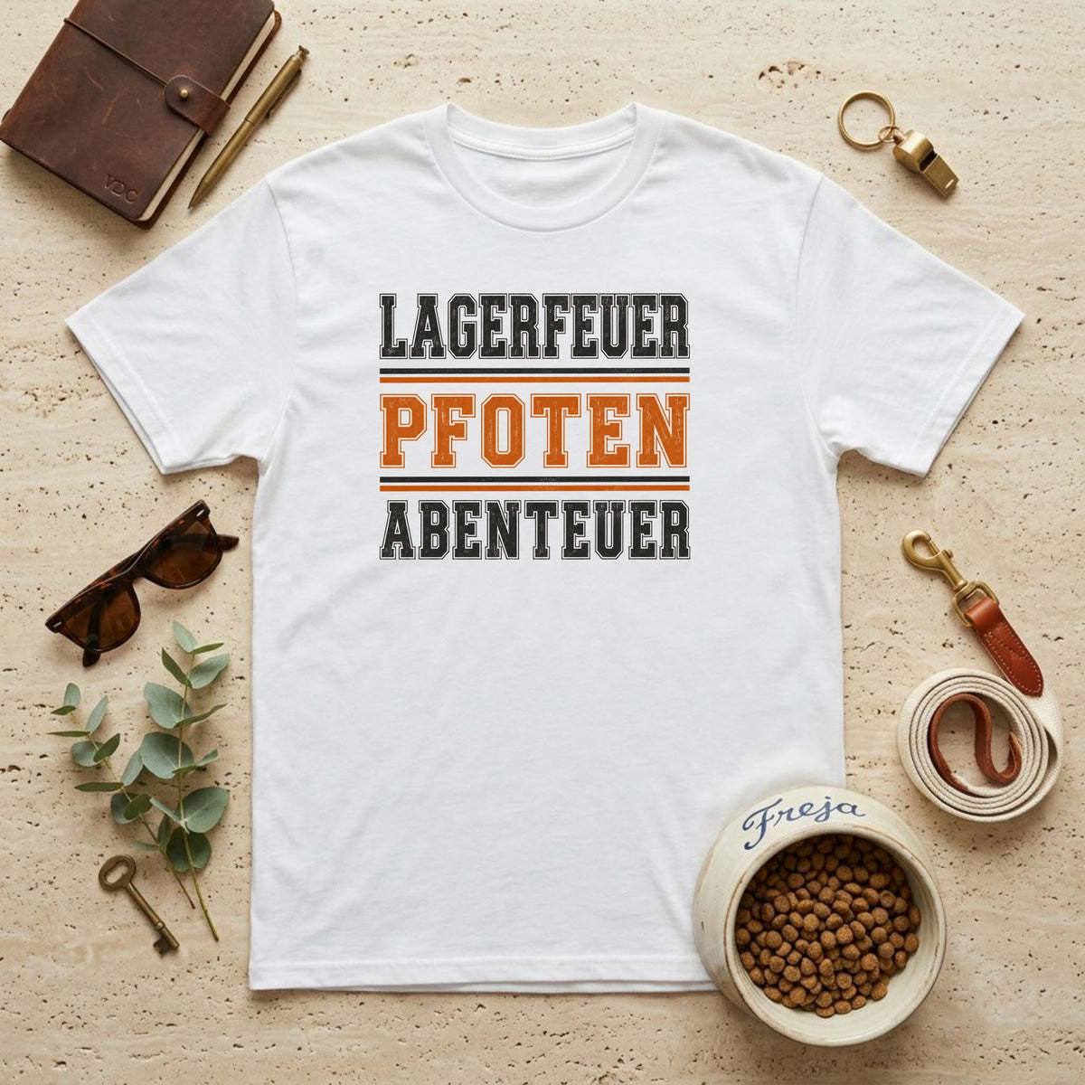 Lagerfeuer Pfoten Abenteuer – Unisex T-Shirt