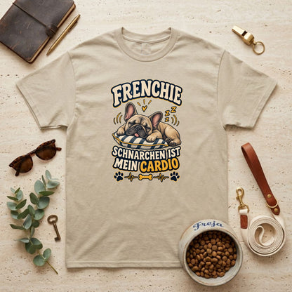 Frenchie – Schnarchen ist mein Cardio – Unisex T-Shirt