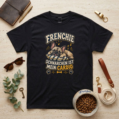 Frenchie – Schnarchen ist mein Cardio – Unisex T-Shirt