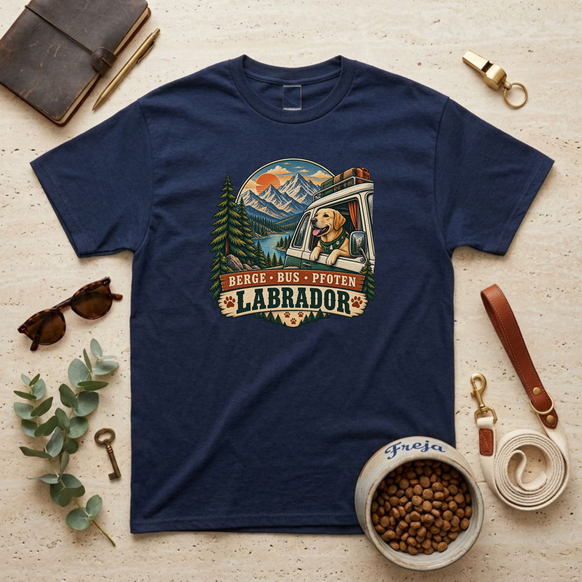 Berge Bus Pfoten – Labrador – Unisex T-Shirt