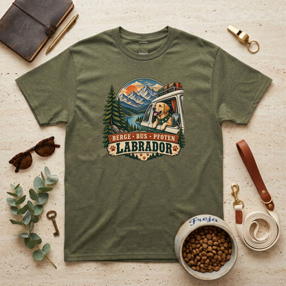 Berge Bus Pfoten – Labrador – Unisex T-Shirt