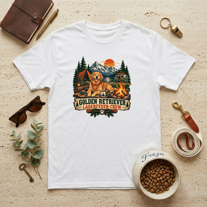 Golden Retriever Lagerfeuer-Crew – Unisex T-Shirt