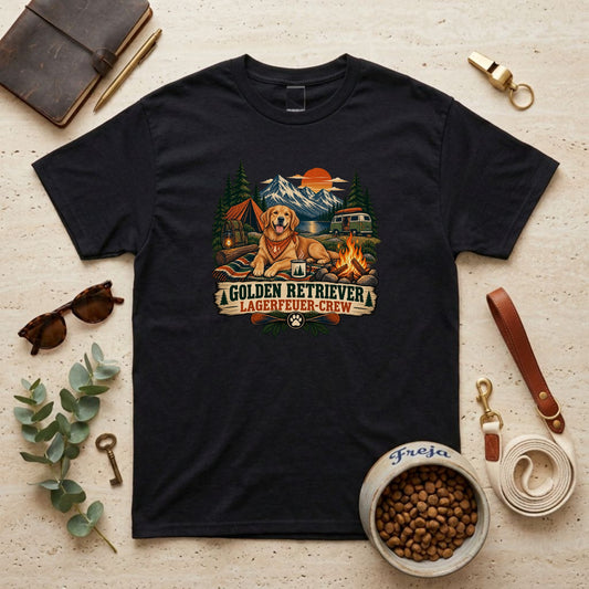 Golden Retriever Lagerfeuer-Crew – Unisex T-Shirt