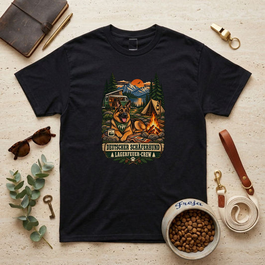 Deutscher Schäferhund Lagerfeuer-Crew – Unisex T-Shirt