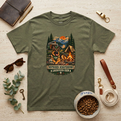 Deutscher Schäferhund Lagerfeuer-Crew – Unisex T-Shirt