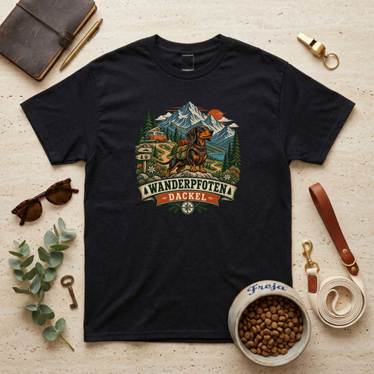 Wanderpfoten Dackel – Unisex T-Shirt