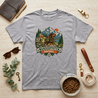 Wanderpfoten Dackel – Unisex T-Shirt