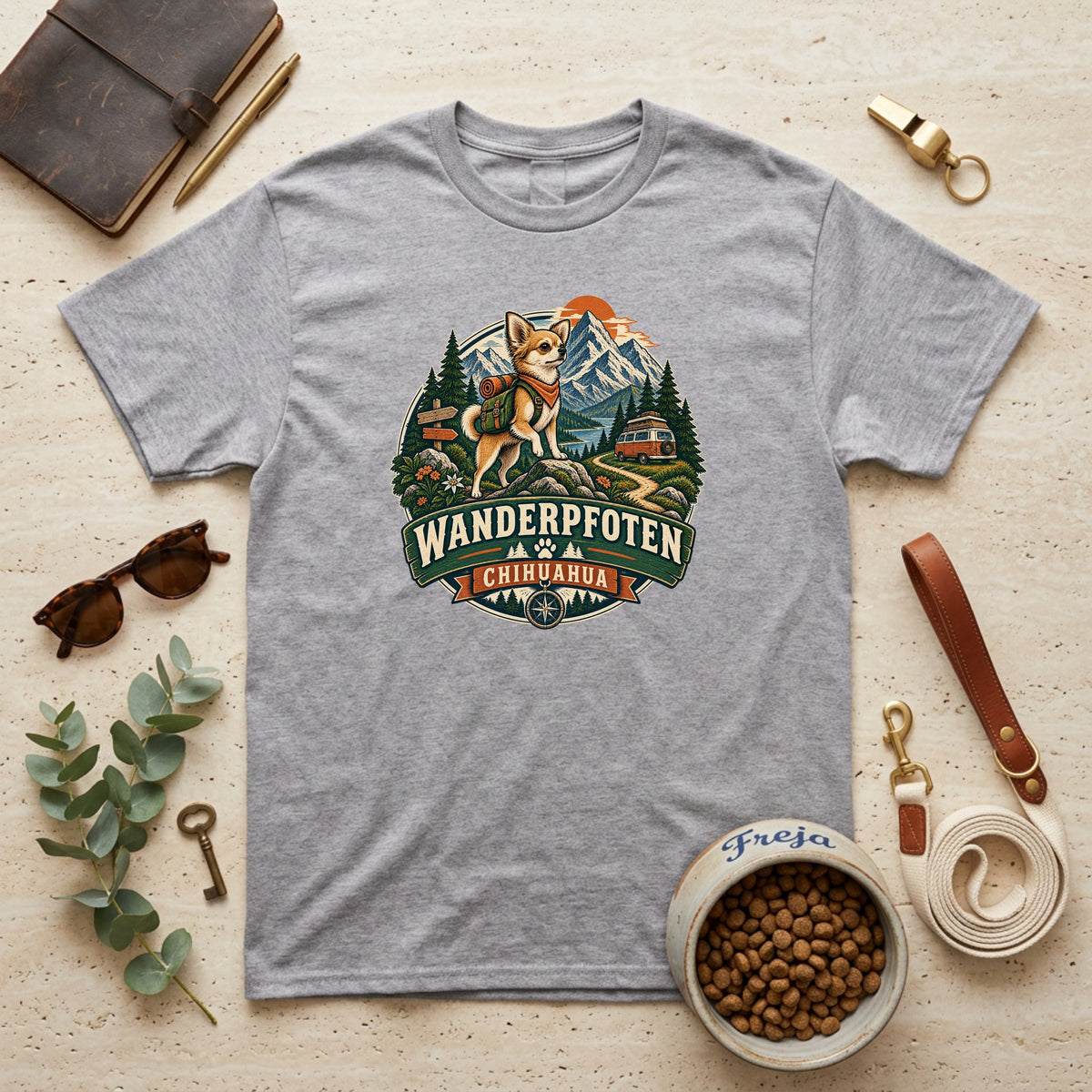 Wanderpfoten Chihuahua – Unisex T-Shirt