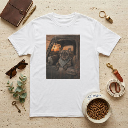 Frenchie auf Roadtrip – Unisex T-Shirt