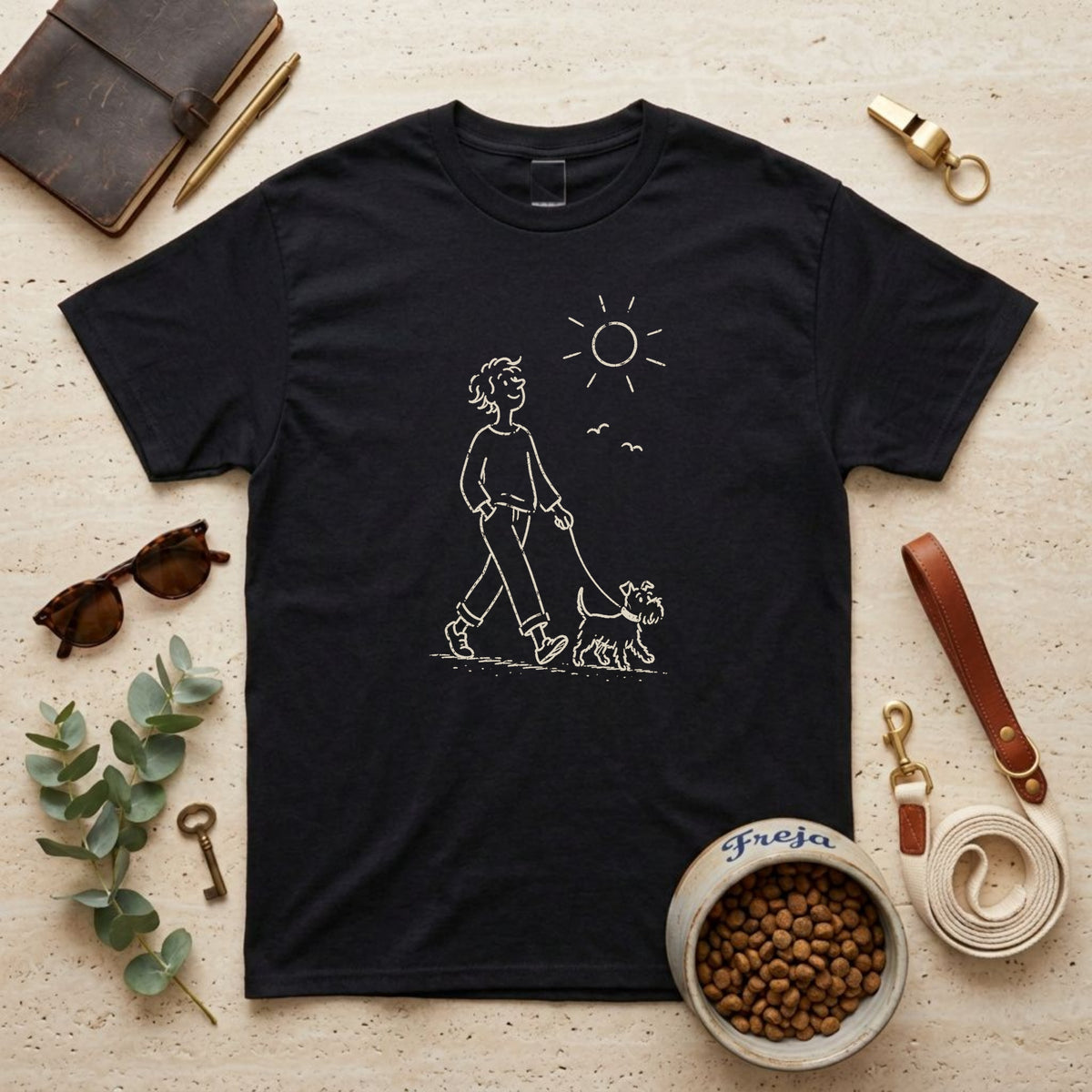 Gassirunde im Sonnenschein – Unisex T-Shirt