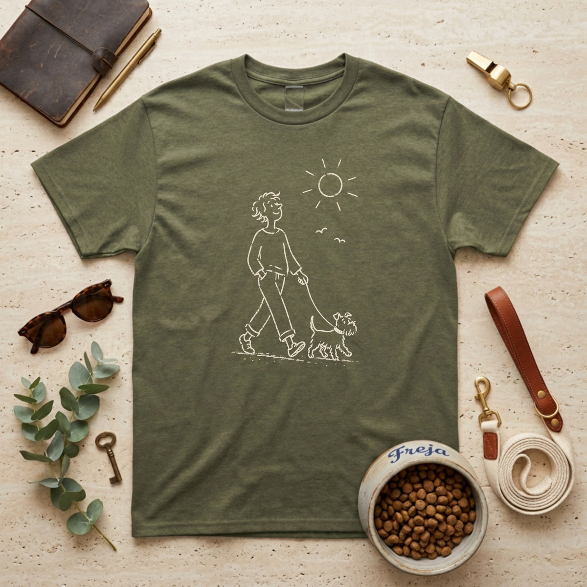 Gassirunde im Sonnenschein – Unisex T-Shirt