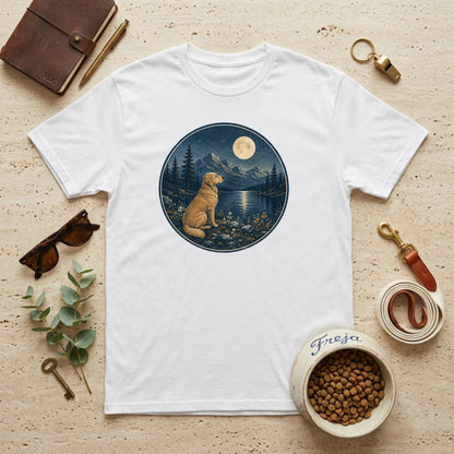 Golden Retriever am Bergsee – Unisex T-Shirt