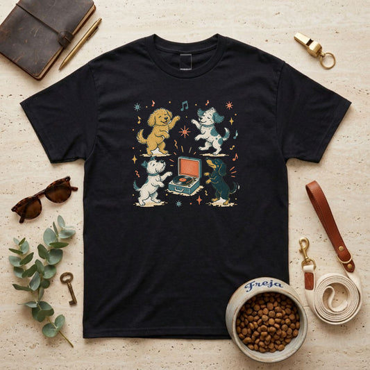 Hunde auf der Tanzfläche – Unisex T-Shirt