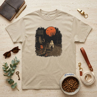 Geisterhund auf Fahrradtour – Unisex T-Shirt