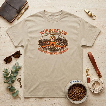 Kürbisfeld – Herbstrudel – Unisex T-Shirt