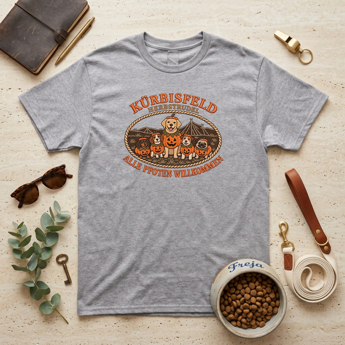 Kürbisfeld – Herbstrudel – Unisex T-Shirt